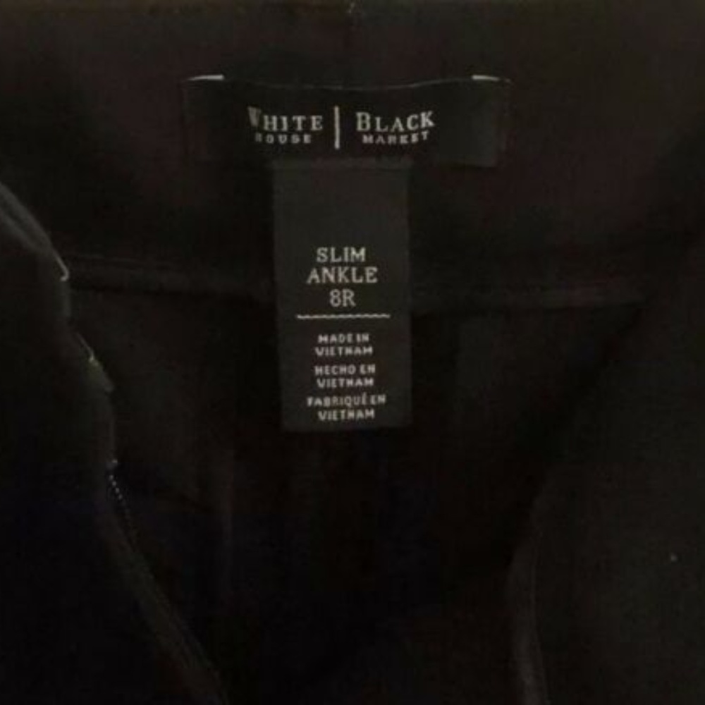 White House Black Market Black Slim Ankle 8R Pants